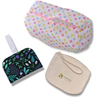 Set de 3: Bolsa de Aseo de Algodón Ecológico- Bolsa Impermeable Doble de Algodón y Cinta para colgar- Bolsa para…